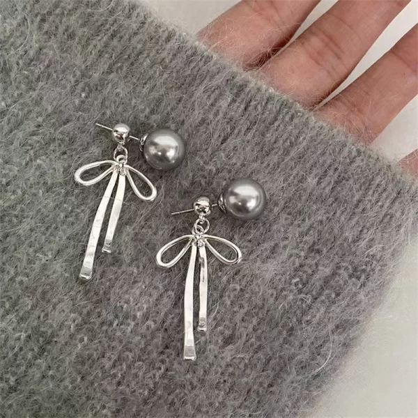 Elegant Red Zircon Butterfly Drop Earrings for Women Temperament Sweet Metal Bow Earrings Fashion Girl Jewelry Accessories - Image 4