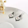 Delysia King Women Rainbow Moonstone Jewelry Vintage Earrings Ethnic Tribal Antique Eardrop - Image 3