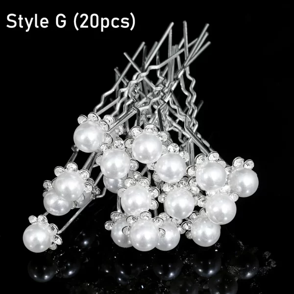 20pcs Elegant Pearl Crystal Hairpin Wedding Bridal U-shaped Metal Hair Comb Forks for Women Hairstyle Clips Jewelry Accessories - Image 18