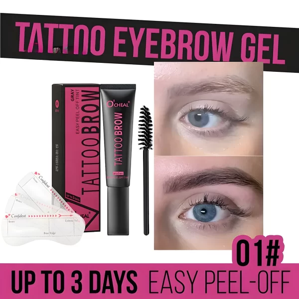 Waterproof Tattoo Brow Peel Off Tint with Stencils - Semi-Permanent Eyebrow Tint Lasts Up to 3 Days - Easy to Apply and Long-Las - Image 7