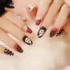24pcs Artificial Acrylic Nail Art Fake Nails Full Coverage Removable Press on Nails Halloween Pumpkin Skull Moon False Nail Tip - Image 32