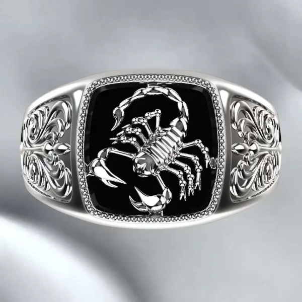 Fashion Milangirl Top-quality Gothic Punk  Scorpion Male Retro Ring for Man  Pattern Rings  Men Jewelry  Whole Sale - Image 3