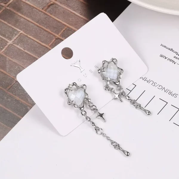 Irregular Heart Tassel Star Earrings Women Design Senior Sense of Fashion Personality Earring 2023 Y2K Trendy Party Jewelry Gift - Image 5