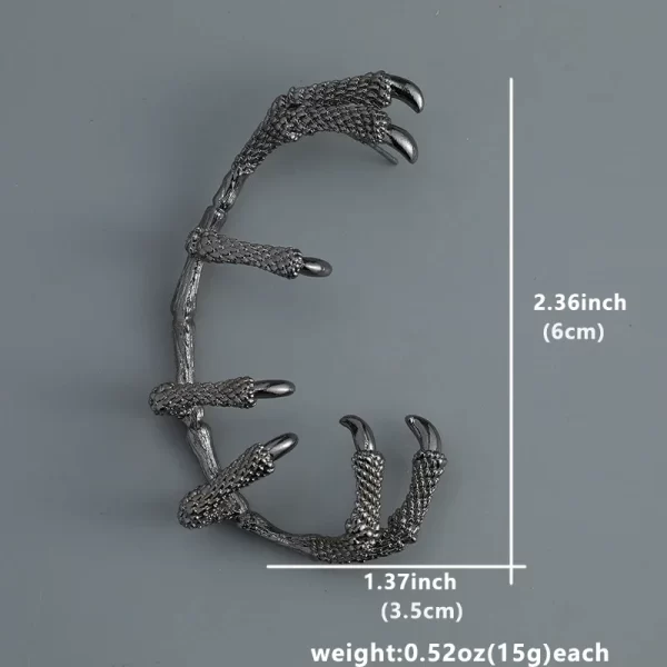 Vintage Earings for Women Fashion Black Hip Hop Zinc Alloy Geometric Dragon Claw Earrings Demon Slayer Geometric - Image 6