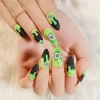 24pcs Artificial Acrylic Nail Art Fake Nails Full Coverage Removable Press on Nails Halloween Pumpkin Skull Moon False Nail Tip - Image 27