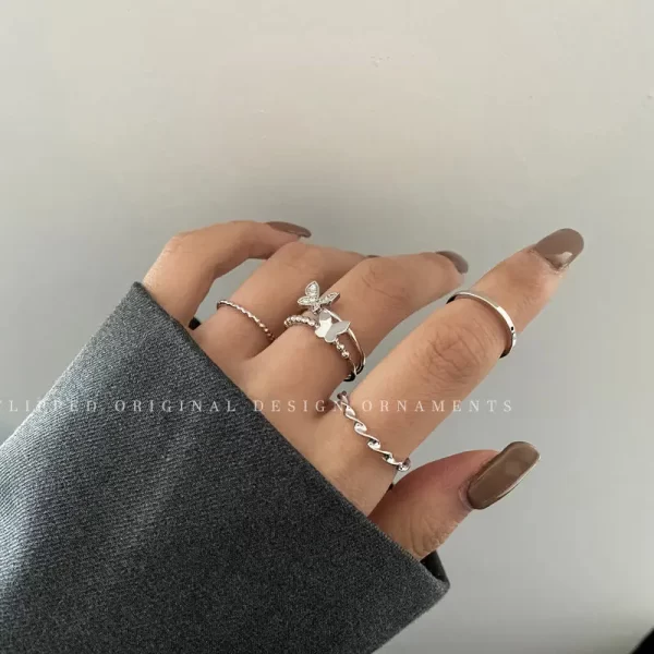 Bohemian Gold Color Cross Wide Rings Set For Women Girl Simple Chain Finger Tail Rings 2022 NEW Bijoux Jewelry Gifts Ring Female - Image 21