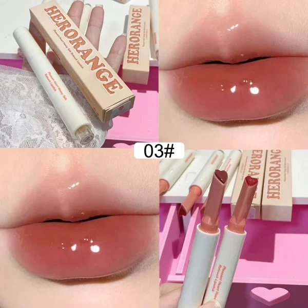 Mirror Glass Solid Lip Glaze Water Light Heart Shape Lipstick Pen Clear Oil Jelly Lip Gloss Korean Tint Makeup Girl Cosmetics - Image 8