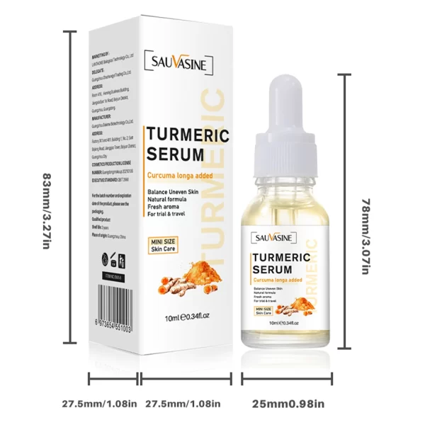 Turmeric Face whitening serum Anti Aging Wrinkle Moisturizing Facial Brighten Essence Oil Reduce Fine Lines Smoothing Skin Care - Image 8