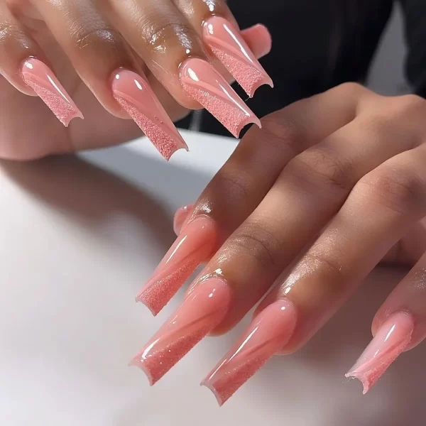 Sweet Romantic Pink Lips Print Wearable Fake Art Nail Spice Girl Frosted False Nails Valentine's Day Press on Nail Glue Manicure - Image 8