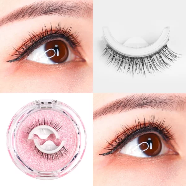 Glue free pair of false eyelashes can be re-used full eyelash tape. Naturally elongated 3 seconds Wear without glue and eyelashe