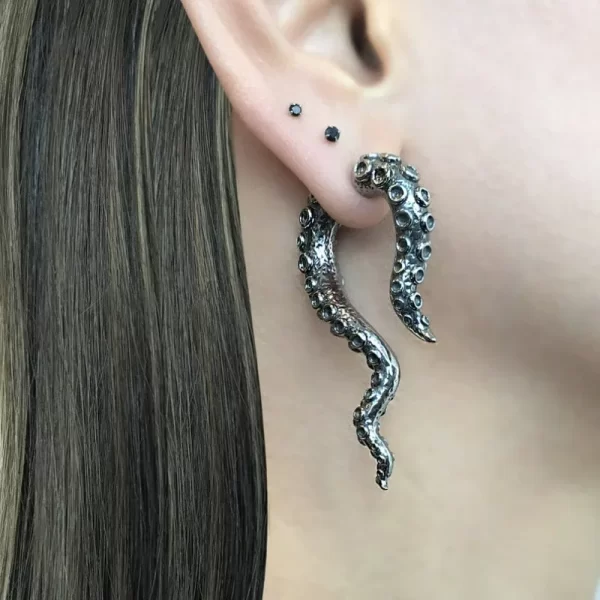 Dragon Earrings, Front Back Earrings, Stainless Steel Earrings, Gothic Jewelry, Ear Jacket, Dragon Ear Jacket, Dragon Jewelry, D - Image 17