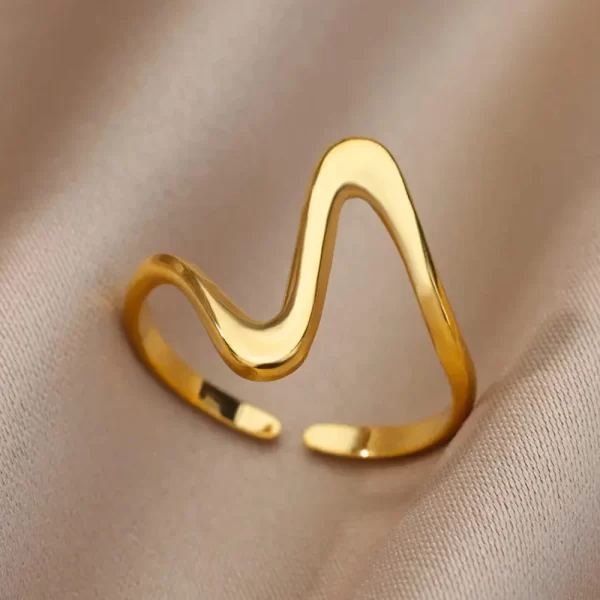 Stainless Steel Rings For Women Men Gold Color Hollow Wide Open Ring Female Male Fashion Wedding Party Finger Jewelry Gift 2024 - Image 31
