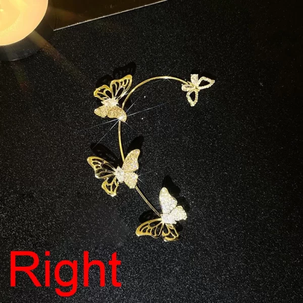 Design Hollow Butterfly Earrings Fashion Exquisite Single Ear Hook Women Girls Metal Rhinestones Ear Cuff Crystal Jewelry Gift - Image 14