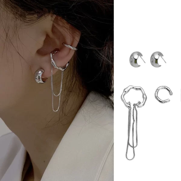 Luxury Star Butterfly Clip Earrings Female Crystal Tassel Ear Clip Earring Sparkling Zircon Ear Cuff Fashion Jewelry accessories - Image 8