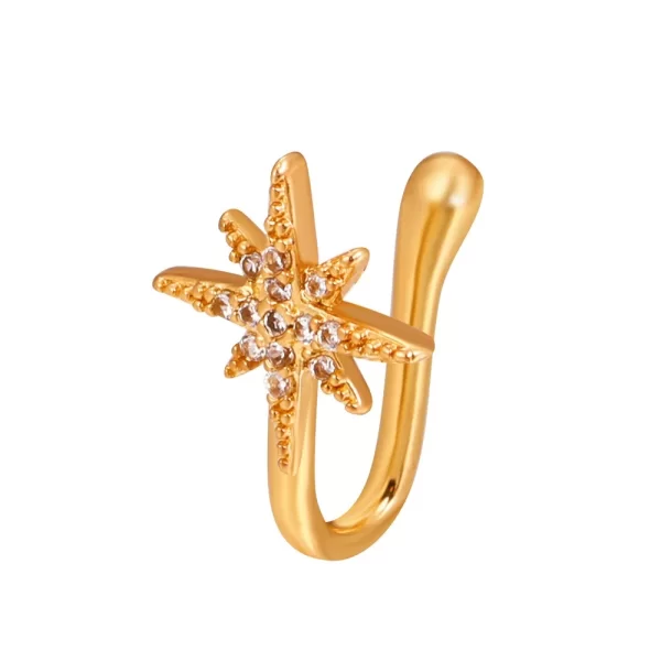 Shiny Crystal Rhinestone Hollow Heart Fake Piercing Nose Ring for Women Teens U-shaped Nose Clip Non-perforated Septum Jewelry - Image 6