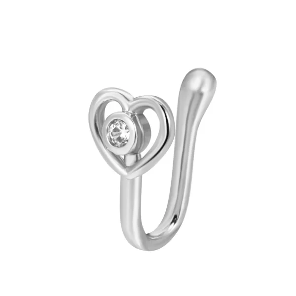 Shiny Crystal Rhinestone Hollow Heart Fake Piercing Nose Ring for Women Teens U-shaped Nose Clip Non-perforated Septum Jewelry - Image 25