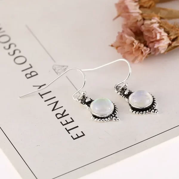 Delysia King Women Rainbow Moonstone Jewelry Vintage Earrings Ethnic Tribal Antique Eardrop - Image 4