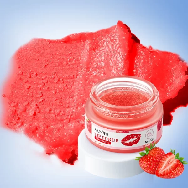 SADOER Fruit Lip Scrub Cream Moisturizing Lips Plumper Hydrating Nourishing Avocado Orange Strawberry Lip Mask Lipstick - Image 3