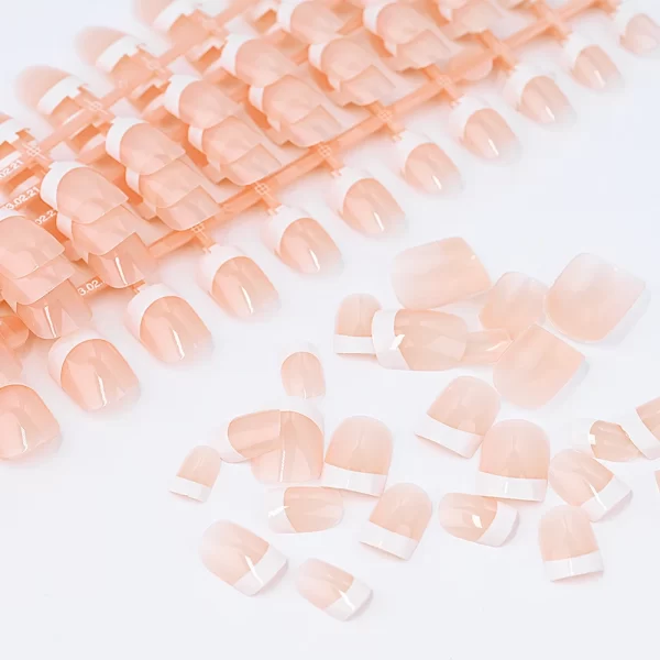 24/120Pcs Nude White French Fake Nail Short Square Nail Tips Fashion Wearable False Nails Simple Full Cover Press on Nails - Image 9