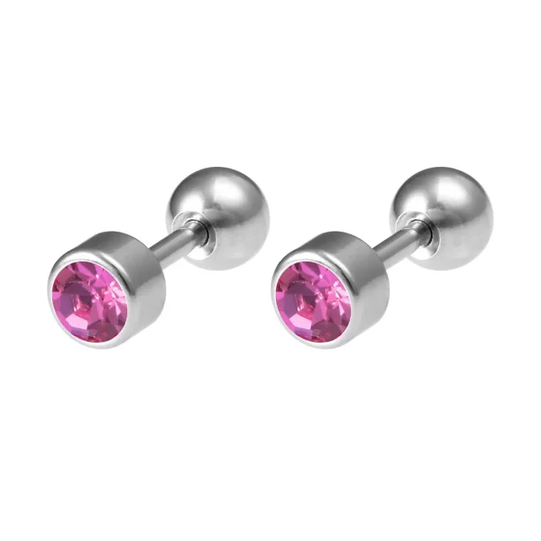 1 Pair Medical Stainless Steel Crystal Screw Round Ball Stud Earrings Ear Bone Nail Cartilage Earring Ear Piercing Body Jewelry - Image 28