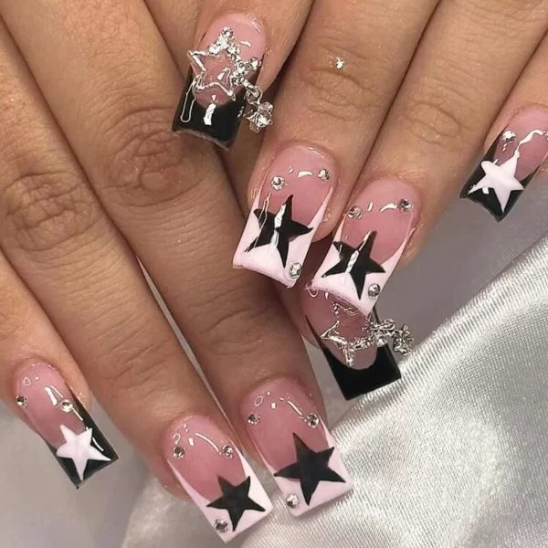 Hot New Women Girls 24Pcs Long Square Red French White Border Heart Full Coverage Wearable Fake Nail Press on Nail Art - Image 11