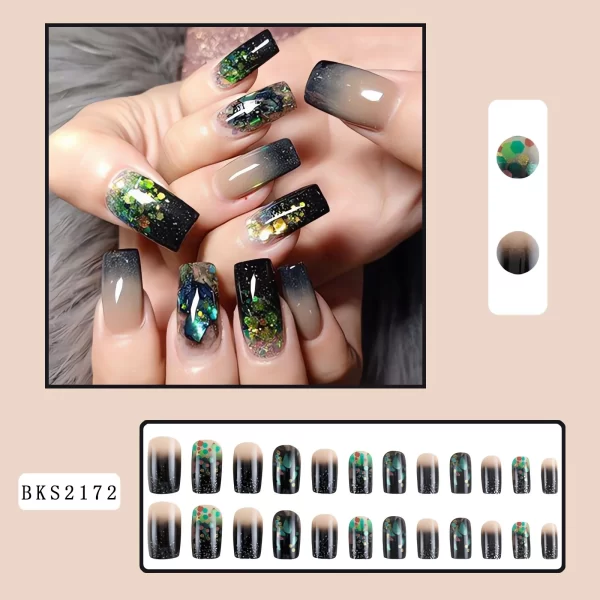 Floral Pattern Wearable Nails – Colorful Flower-Shaped Press-On Nail Tips for Fashionable Manicures - Image 2