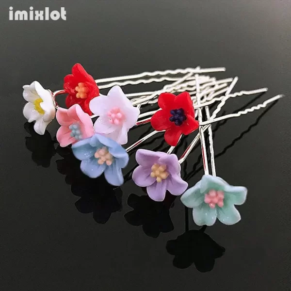 20Pcs Fashion Lily Flower Hair Pins Clips Bride Headpiece U Shaped Flowe Hairpin Wedding Hair Accessories Party Jewelry Gift - Image 3