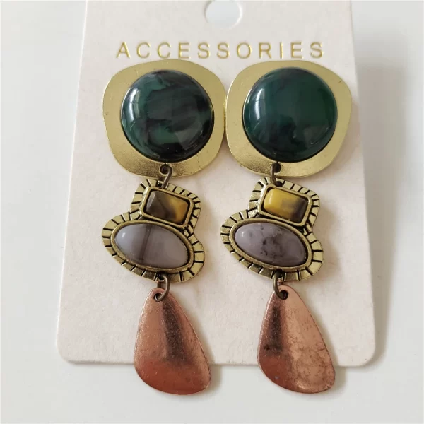 2024 New ZA Indian Ethnic Vintage Bracelet Women Fashion Boho Statement Charm Metal Hollow Links Resin Stone Bracelets Jewelry - Image 12