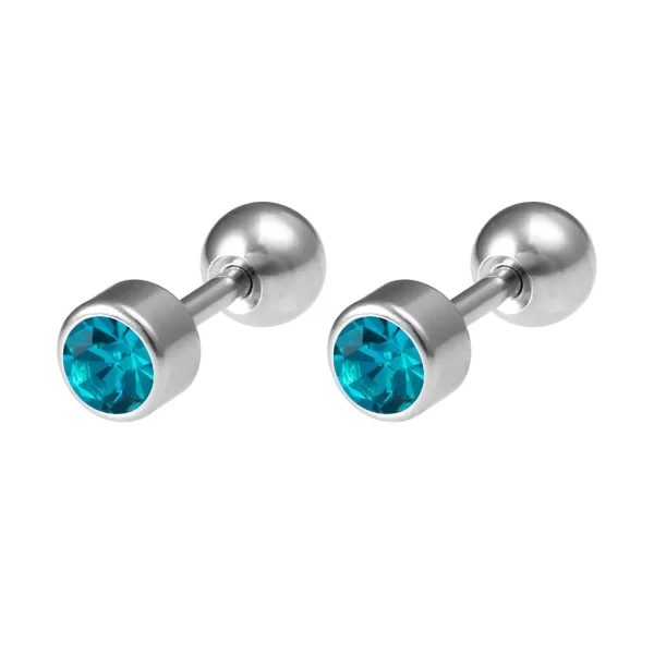 1 Pair Medical Stainless Steel Crystal Screw Round Ball Stud Earrings Ear Bone Nail Cartilage Earring Ear Piercing Body Jewelry - Image 30