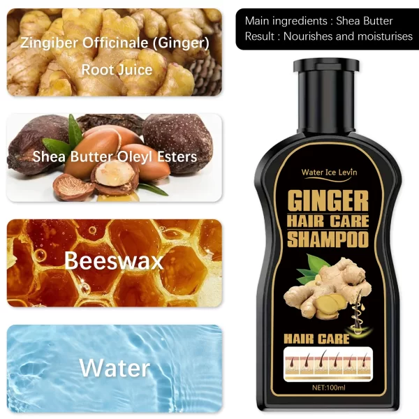 Ginger shampoo black shampoo hair dye black color permanent genuine harmless natural plant non-irritating - Image 4