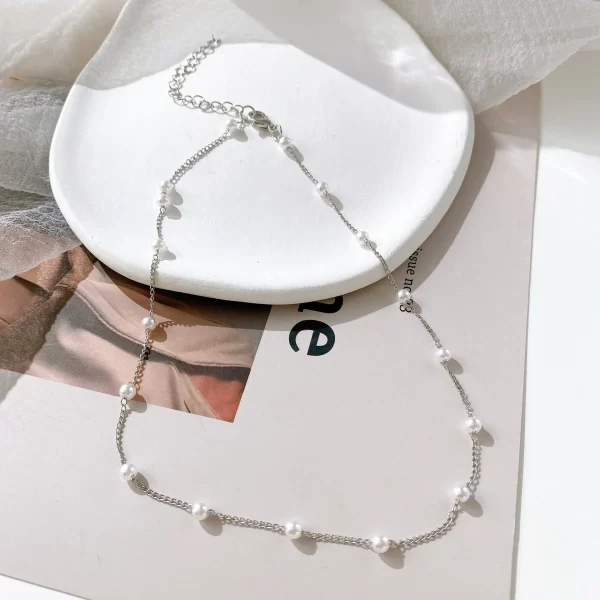 LATS Multilayer Pearl Cross Love Heart Pendant Necklaces for Women Gold Color Fashion Collarbone Neck Chain 2024 Trend Jewelry - Image 9