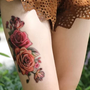 Fashion Women Henna Indian Metallic Gold Flower Feather Temporary Tattoo Sticker