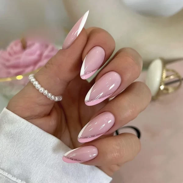 Sexy Charm Woman Black Frosted Snowflake Wearable Almond Shape Fake Nails Art Full Cover Finished False Nail Press on Nails Glue - Image 13