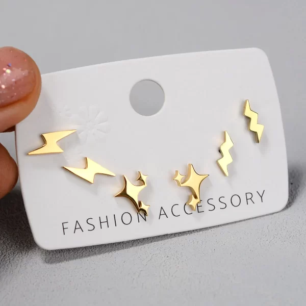 Stainless Steel Earrings Small Cute Butterfly Star Moon Heart Stud Earrings Set Punk Piercing Earing Women's Minimalist Jewelry - Image 12