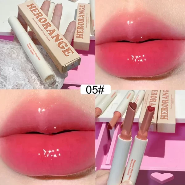 Mirror Glass Solid Lip Glaze Water Light Heart Shape Lipstick Pen Clear Oil Jelly Lip Gloss Korean Tint Makeup Girl Cosmetics - Image 10