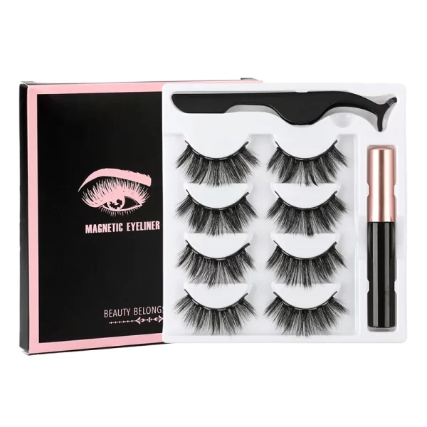 2/3/4 Pairs Magnetic Eyelashes Set Waterproof Liquid Eyeliner Tweezer Wispy False Eyelashes Dramatic 3D Mink Lashes Makeup Tools - Image 11