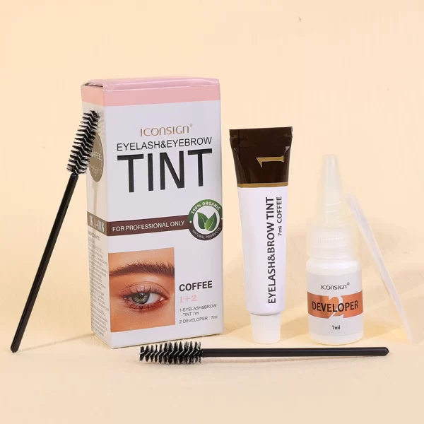 Fast Eyebrow Tint Kit Black Brown 2 in 1 Eyebrow Gel Lash Lift Tint Professional Semi-Permanent Waterproof Brow Enhancer Makeup - Image 6