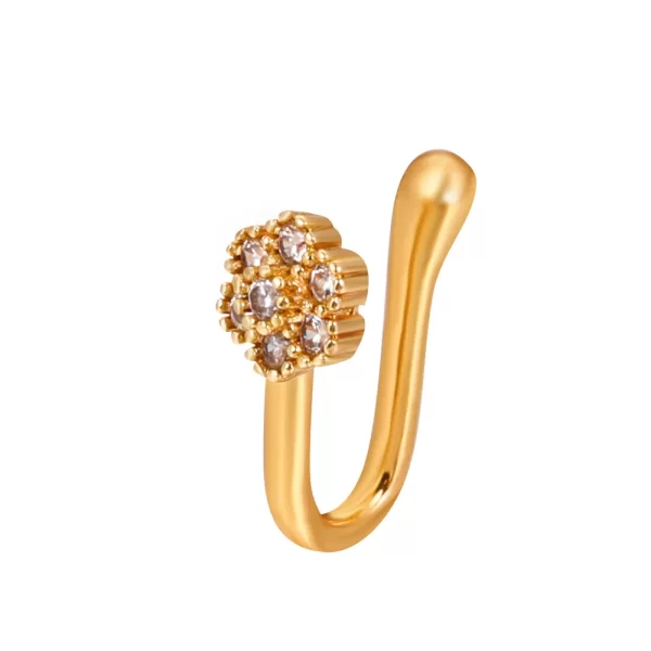 Shiny Crystal Rhinestone Hollow Heart Fake Piercing Nose Ring for Women Teens U-shaped Nose Clip Non-perforated Septum Jewelry - Image 30