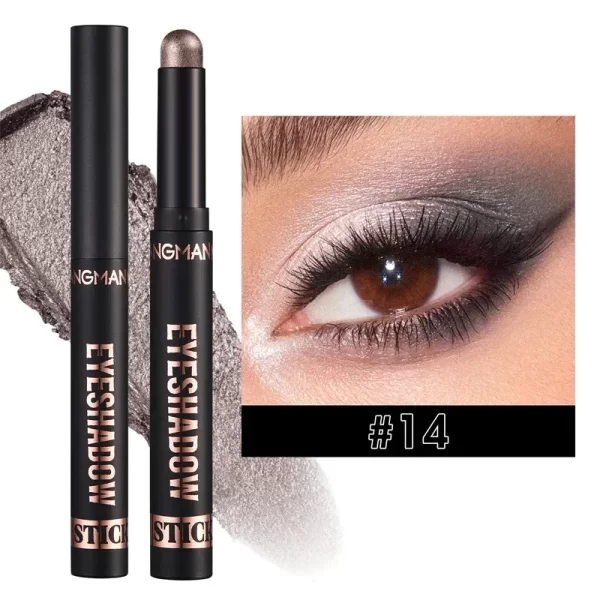 Glitter Brown Eyeshadow Pen Smoky Eyes Makeup Long Lasting Shimmer Matte Lying Silkworm Eyeshadow Pencil Highlighter Stick 1pc - Image 8