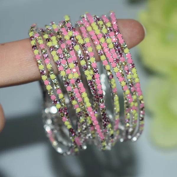 50pcs/Set Fashion Gold Multiple Colour Crystal Rhinestone Elastic Bracelet Bangle Bling Wristband Women Wedding Bridal Jewelry - Image 40