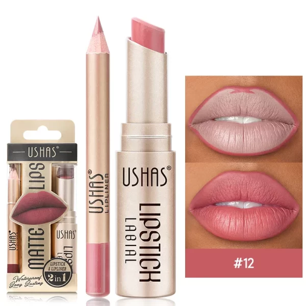 2 In 1 Matte Lipstick Set Lip Liner Waterproof Long Lasting Lip Gloss Cosmetics For Women Sexy Durable Luxury Korean Makeup - Image 18