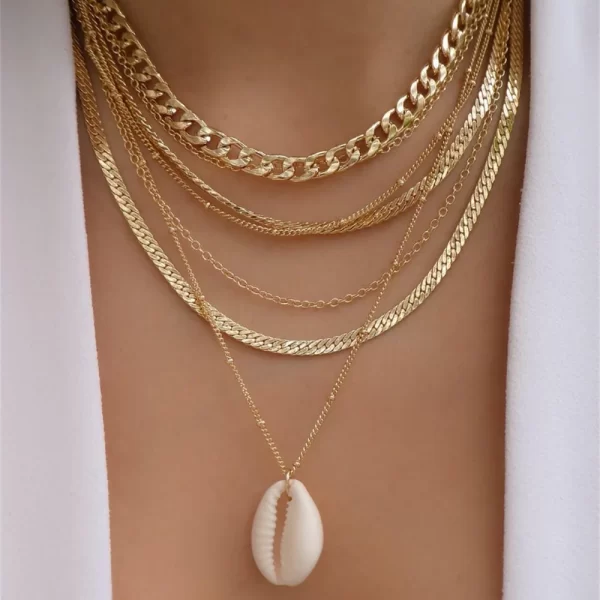 Vintage Fashion Punk Thick Chain Head Coin Lock Pendant Necklace For Women Female Multilevel Gold-plate Hip Hop Jewelry Gfit - Image 4