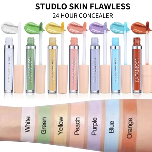 7-color Concealer Eye Dark Circles Red Spots Acne Marks Cover Liquid Concealer Face Foundation Correcting Skin Color Cosmetics - Image 3