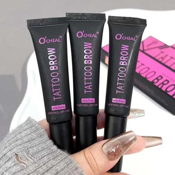 Tear-off Dye Eyebrow Cream Set Waterproof Brow Tattoo Tint with Brow Card and Brush Lasting Semi-Permanent Peel-off Eyebrow Gel - Image 6