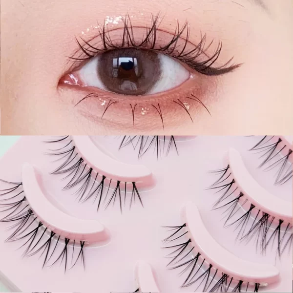 DINGSEN Fake Eyelash Anime Lashes 5 Pairs Little Devil Eyelashes Natural Daily Makeup Manga Eyelashes Clear Band Eyelashes - Image 6