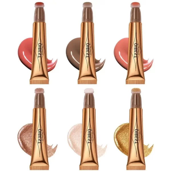 Blush Stick Cream Blusher Blush Highlighter Stick Concealer Pen Versatile Highlighter Makeup Stick Lip Cheek Eye Multi-use Stick - Image 2