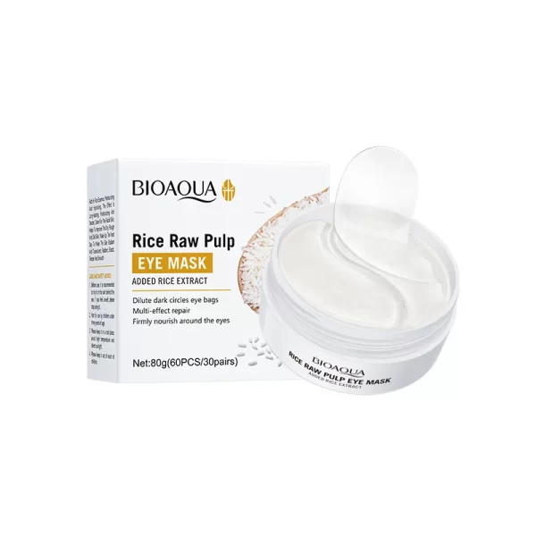 60pcs BIOAQUA White Rice Collagen Eye Mask Anti Dark Circles Eyes Bags Remover Firming Moisturizing Eye Patches Skin Care - Image 5