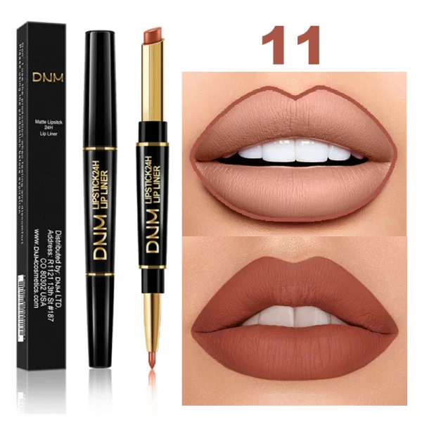 2 In 1 Matte Lipstick Pencil Double Head Lip Liner Pen Red Nude Long Lasting Waterproof Lady Charming Lip Pencil Makeup Tools - Image 15
