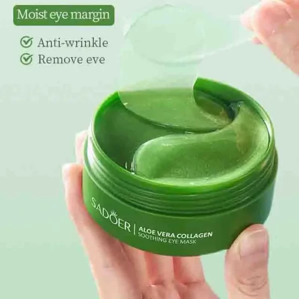 60pcs SAODER Aloe Vera Collagen Eye Mask Anti Dark Circles Eyes Bags Moisturizing Firming Eye Patches Eyes Skin Care Products - Image 5