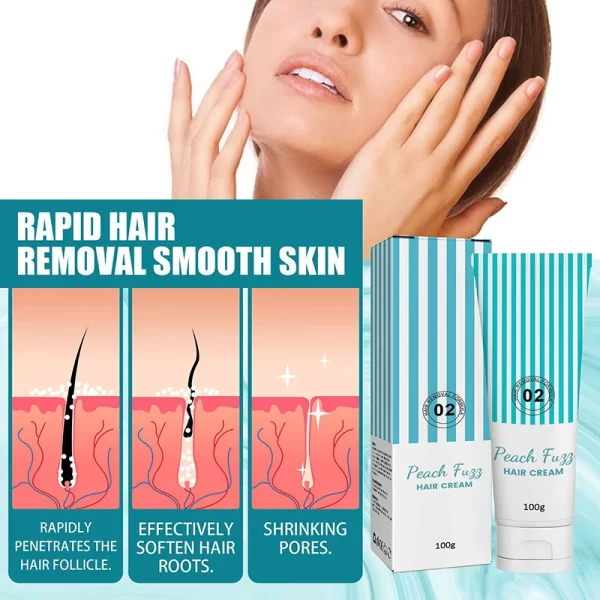 Hair Removal Ointment Product Facial Gentle Soothing Hair Removing Sensitive Depilatory Cream Skin Care Beauty Health 100ml - Image 6
